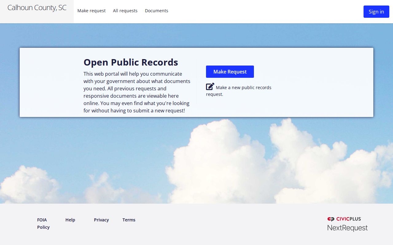 Calhoun County warrant lookup: county online public-record request portal
