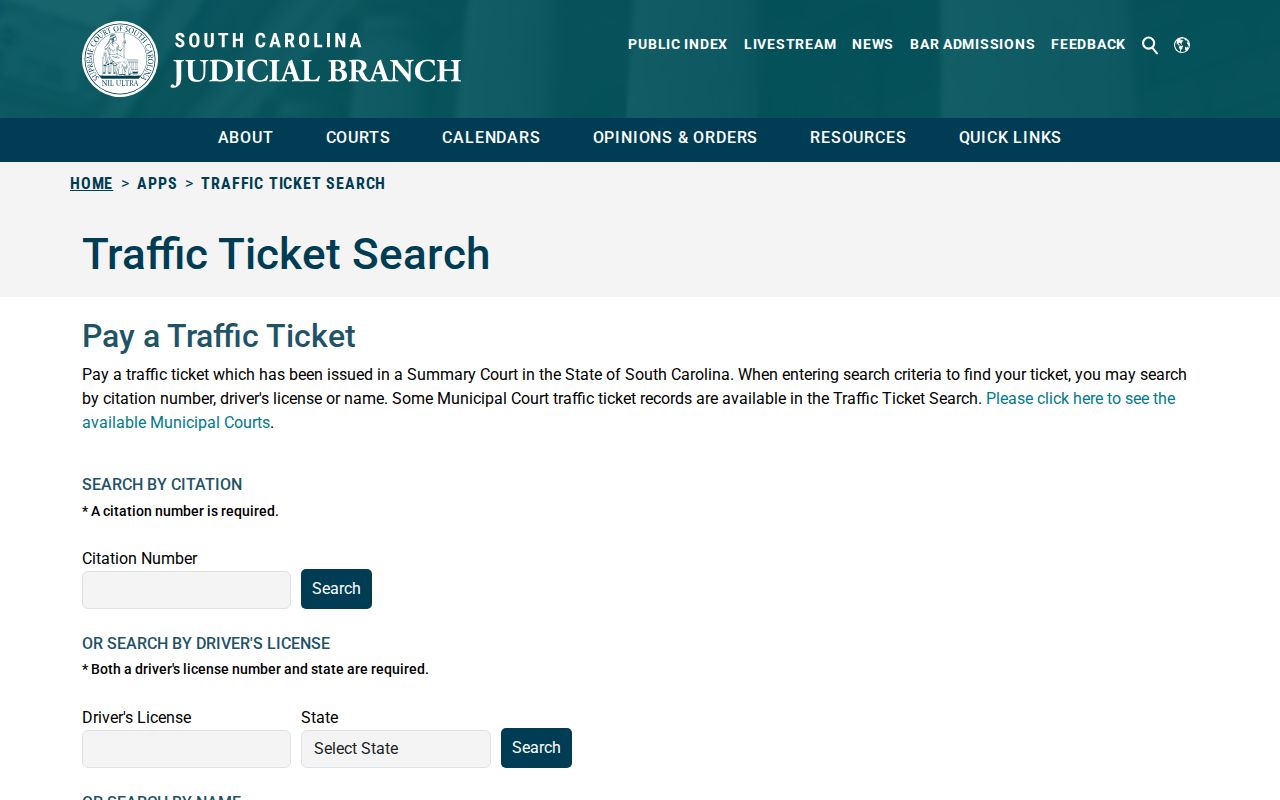 Cameron warrant search: state traffic ticket search fields